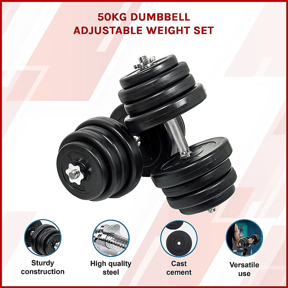 50KG Dumbbell Adjustable Weight Set