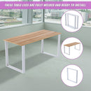 Square-Shaped Table Bench Desk Legs Retro Industrial Design Fully Welded - White-5