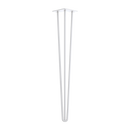 Set of 4 Industrial 3-Rod Retro Hairpin Table Legs 12mm Steel Bench Desk - 71cm White-4