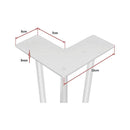 Set of 4 Industrial 3-Rod Retro Hairpin Table Legs 12mm Steel Bench Desk - 71cm White-5