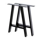 2x Rustic Dining Table Legs Steel Industrial Vintage 71cm - Black-4