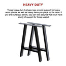 2x Rustic Dining Table Legs Steel Industrial Vintage 71cm - Black-7