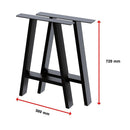 2x Rustic Dining Table Legs Steel Industrial Vintage 71cm - Black-8