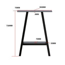 2x Rustic Dining Table Legs Steel Industrial Vintage 71cm - Black-9