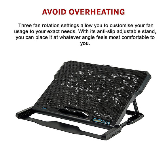 Laptop Cooling Pad with Adjustable Fan Stand – Fits 11" to 17" Notebooks