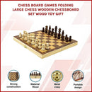 Chess Board Games Folding Large Chess Wooden Chessboard Set Wood Toy Gift-7