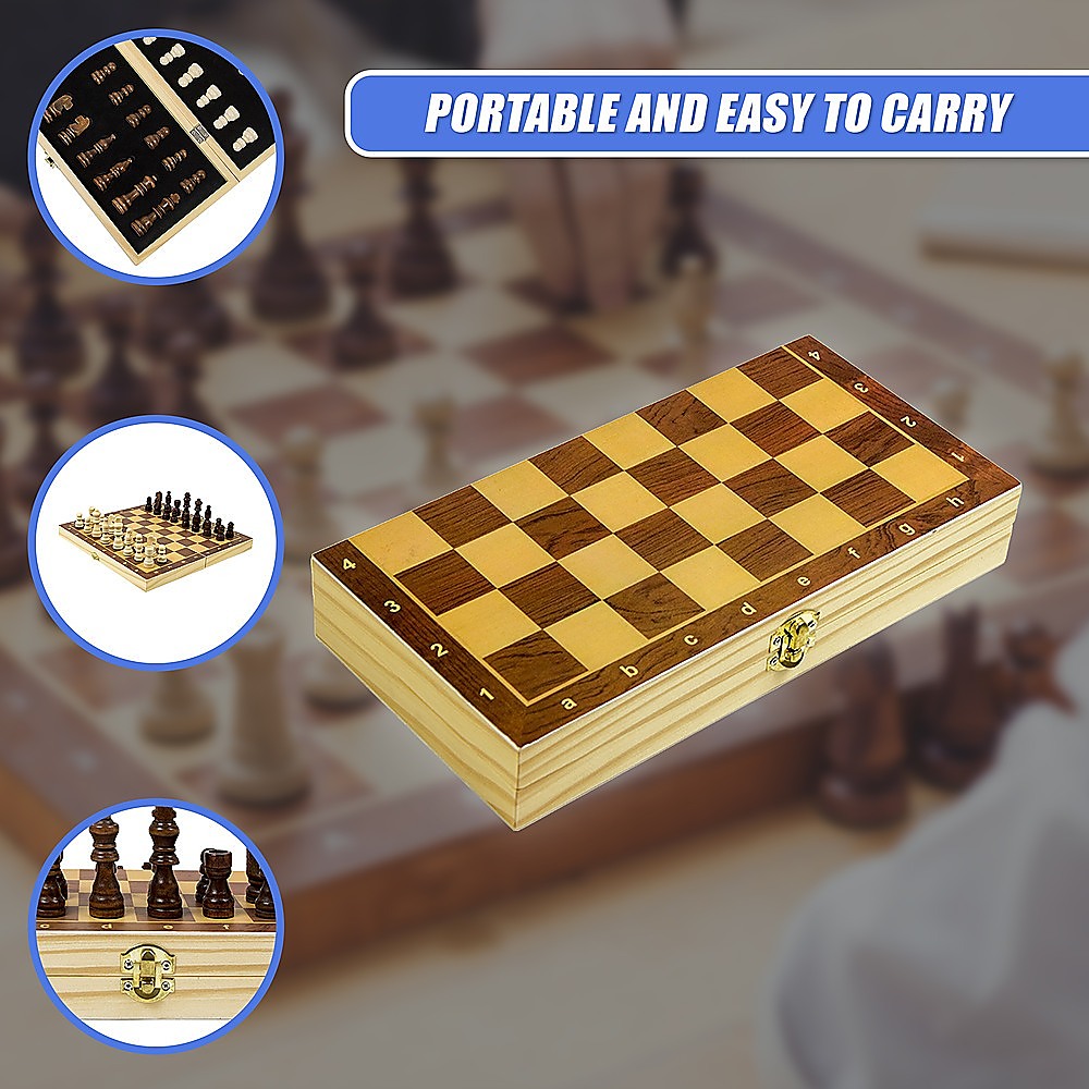 Chess Board Games Folding Large Chess Wooden Chessboard Set Wood Toy Gift