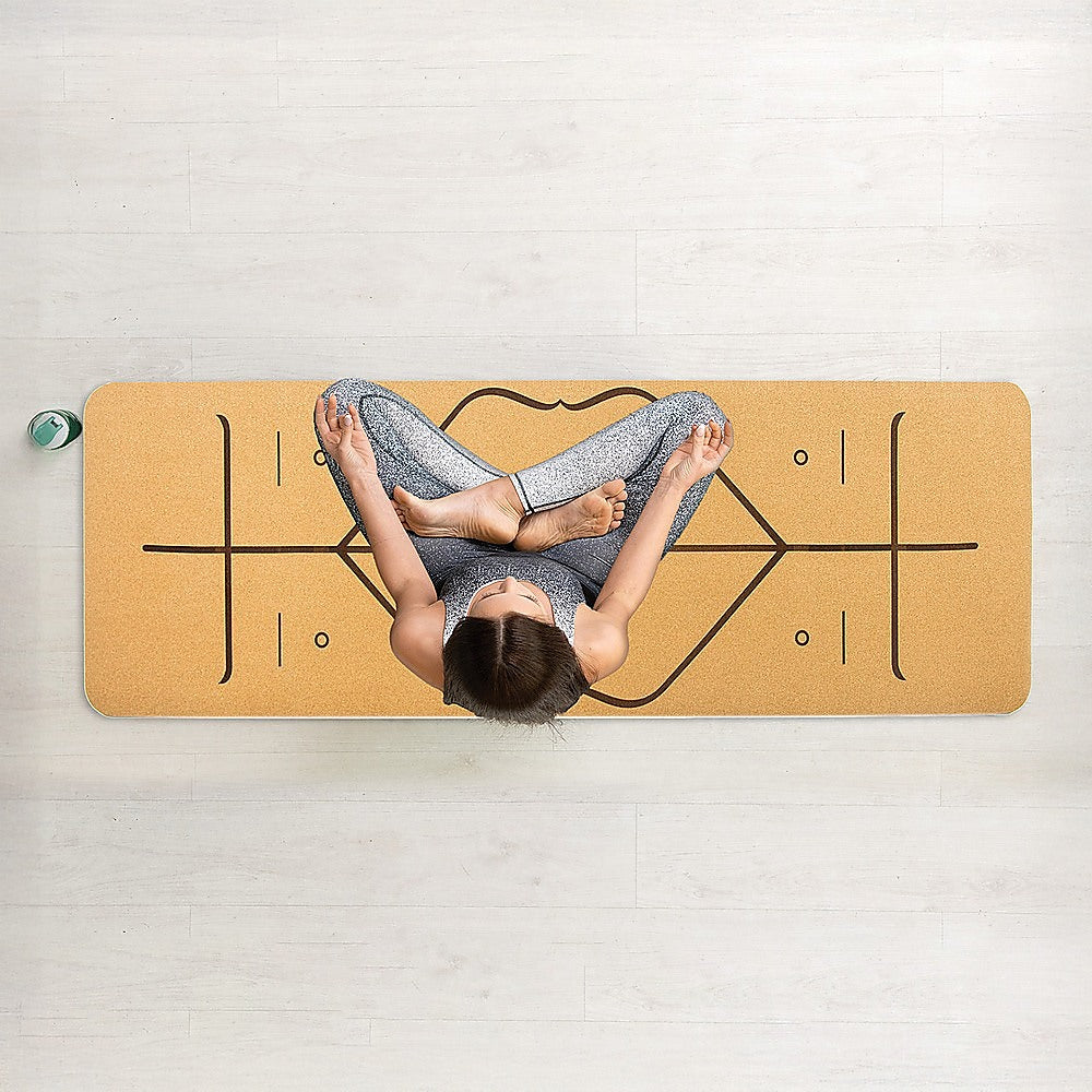 Natural Cork TPE Yoga Mat Sports Eco Friendly Exercise Fitness Gym Pilates - 0