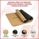 Natural Cork TPE Yoga Mat Sports Eco Friendly Exercise Fitness Gym Pilates-3