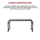 Overbed Table Work Laptop Desk with Wheels-6