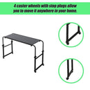 Overbed Table Work Laptop Desk with Wheels-7