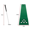 Golf Beer Pong Game Toy Set Green Golf Putting Matt with 2 Putters, 6 Balls-9