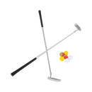 Golf Beer Pong Game Toy Set Green Golf Putting Matt with 2 Putters, 6 Balls-4