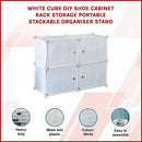 White Cube DIY Shoe Cabinet Rack Storage Portable Stackable Organiser Stand-2