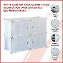 White Cube DIY Shoe Cabinet Rack Storage Portable Stackable Organiser Stand-3