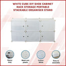 White Cube DIY Shoe Cabinet Rack Storage Portable Stackable Organiser Stand-2
