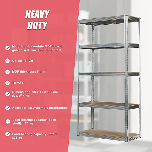 1.8M Warehouse Shelving Racking Steel Pallet Garage Shelves Metal Storage Rack