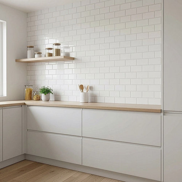 Tiles 3D Peel and Stick Wall Tile Subway White (30 x 30cm x 10 sheets)