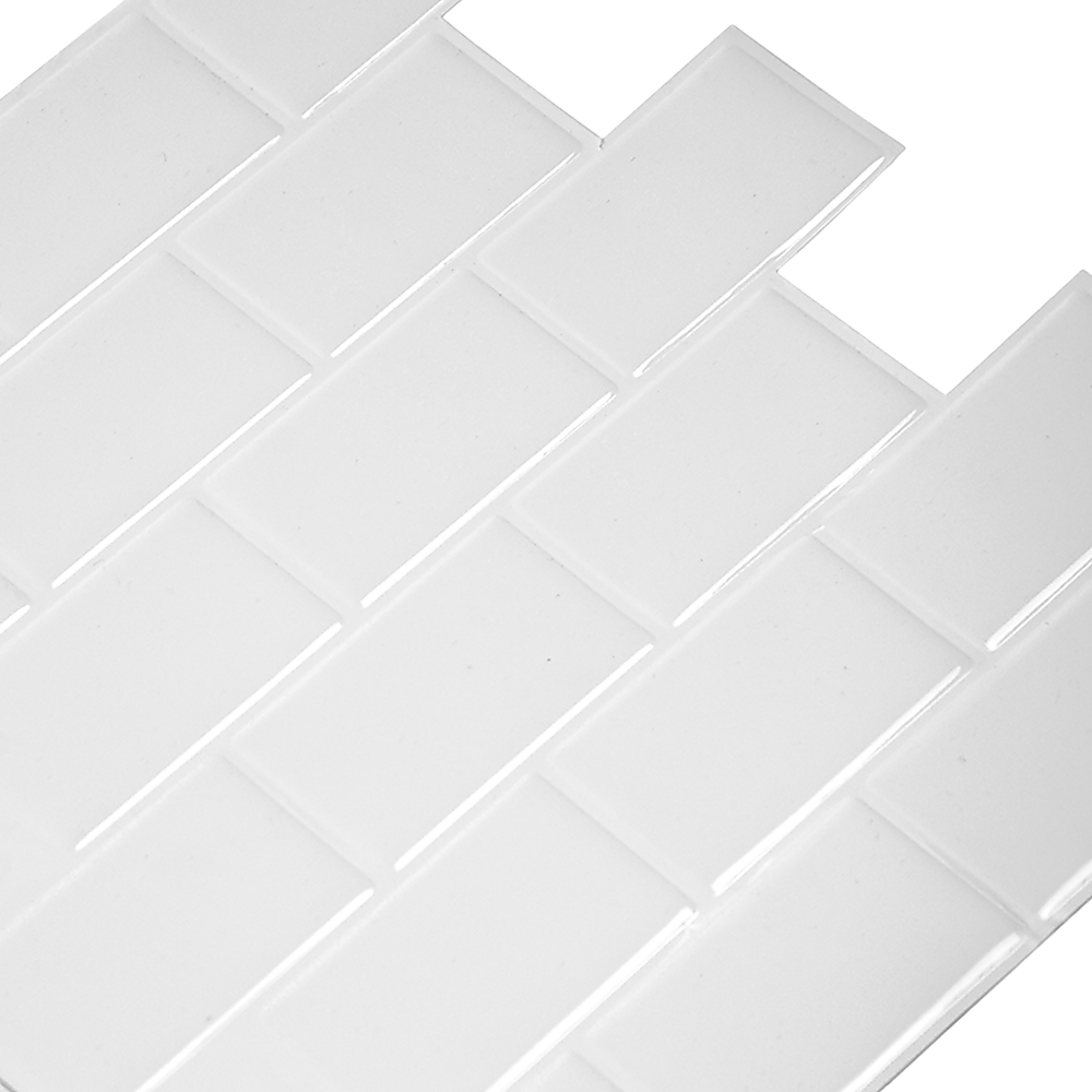 Tiles 3D Peel and Stick Wall Tile Subway White (30 x 30cm x 10 sheets)