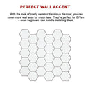 Tiles 3D Peel and Stick Wall Tile Hexagon White (30cm x 30cm x 10 sheets)-10