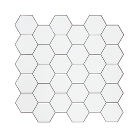 Tiles 3D Peel and Stick Wall Tile Hexagon White (30cm x 30cm x 10 sheets)
