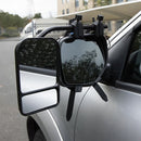2x Towing Mirrors Pair Clip on Multi Fit Clamp On Towing Caravan 4X4 Trailer-1