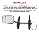2x Towing Mirrors Pair Clip on Multi Fit Clamp On Towing Caravan 4X4 Trailer-8