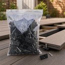 100 Composite Decking Hidden Fixing Fasteners Plastic T Clips & Screws-2