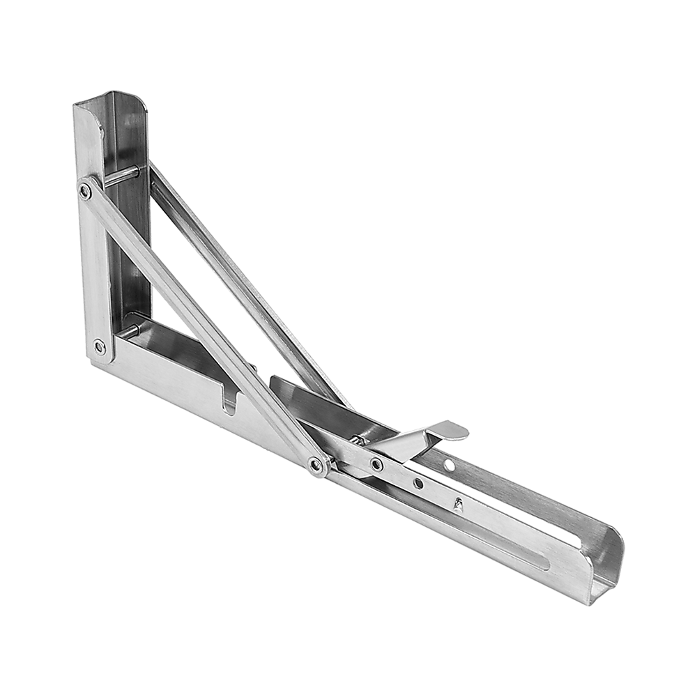 2x 10" Stainless Steel Folding Table Bracket Shelf Bench 50kg Load Heavy Duty