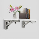 2x 20" Stainless Steel Folding Table Bracket Shelf Bench 50kg Load Heavy Duty-1