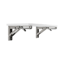 2x 20" Stainless Steel Folding Table Bracket Shelf Bench 50kg Load Heavy Duty-8