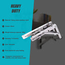 2x 20" Stainless Steel Folding Table Bracket Shelf Bench 50kg Load Heavy Duty-11