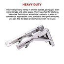 2x 20" Stainless Steel Folding Table Bracket Shelf Bench 50kg Load Heavy Duty-12