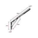 2x 20" Stainless Steel Folding Table Bracket Shelf Bench 50kg Load Heavy Duty-13