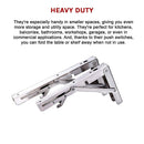 2x 20" Stainless Steel Folding Table Bracket Shelf Bench 50kg Load Heavy Duty-8