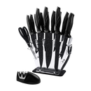 Kitchen 17 Piece Knife Set with Block and Sharpener Chef Knives-1