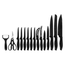 Kitchen 17 Piece Knife Set with Block and Sharpener Chef Knives-7
