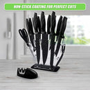 Kitchen 17 Piece Knife Set with Block and Sharpener Chef Knives-9