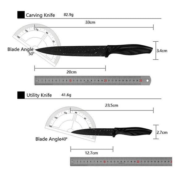 Kitchen 17 Piece Knife Set with Block and Sharpener Chef Knives