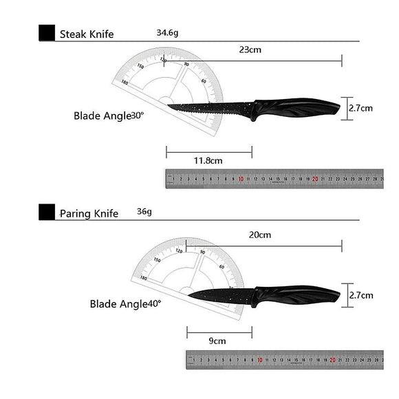 Kitchen 17 Piece Knife Set with Block and Sharpener Chef Knives