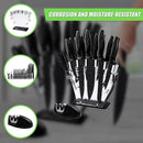 Kitchen 17 Pc Knife Set w/ Block & Sharpener Chef Bread Steak Knives-8