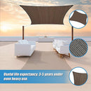 Rectangle Sun Shade Sail Fabric Garden Patio Pool Awning Canopy Cover Coffee-6