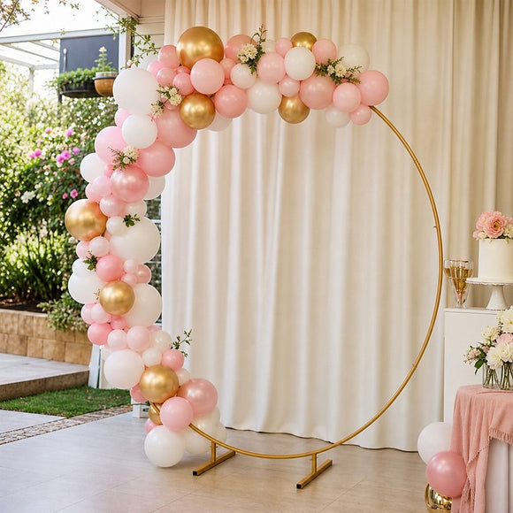 2M Wedding Hoop Round Circle Arch Backdrop Flower Display Stand Frame Background