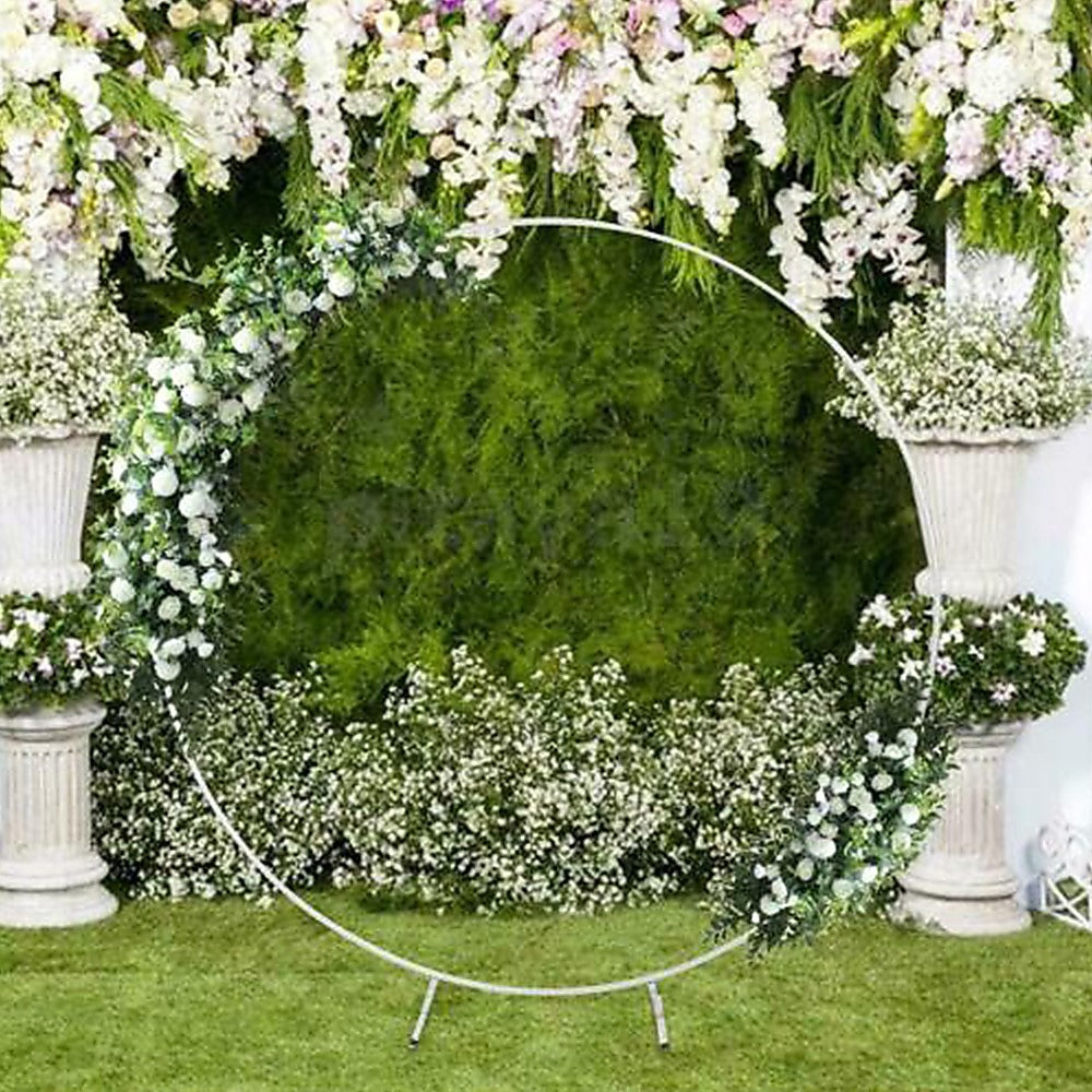 2M Wedding Hoop Round Circle Arch Backdrop Flower Display Stand Frame Background - 0