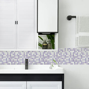 Tiles 3D Peel and Stick Wall Tile Crystal Mosaic 10 Sheets - 0