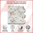 Tiles 3D Peel and Stick Wall Tile Shell Mosaic 10 Sheets-2