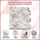 Tiles 3D Peel and Stick Wall Tile Shell Mosaic 10 Sheets-3