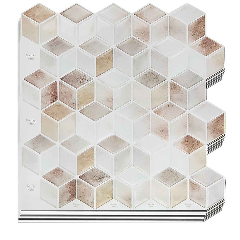 Tiles 3D Peel and Stick Wall Tile Shell Mosaic 10 Sheets