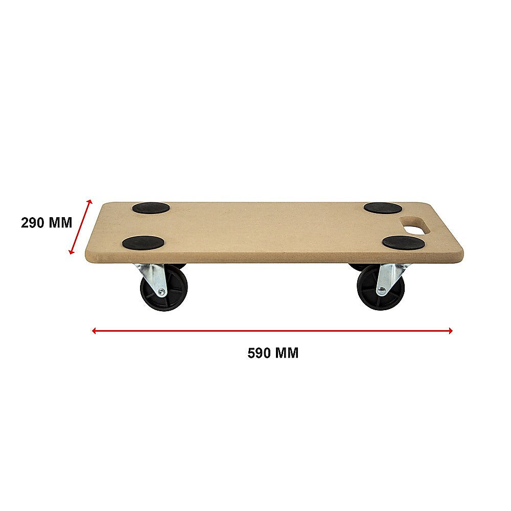 200kg Heavy Duty Hand Dolly Furniture Wooden Trolley Cart Moving Platform Mover