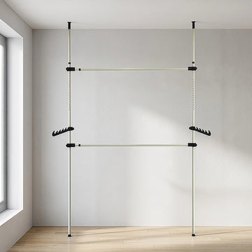 Heavy Duty Adjust Clothes Rail Storage Garment Shelf Hanging Display Stand Rack - 0